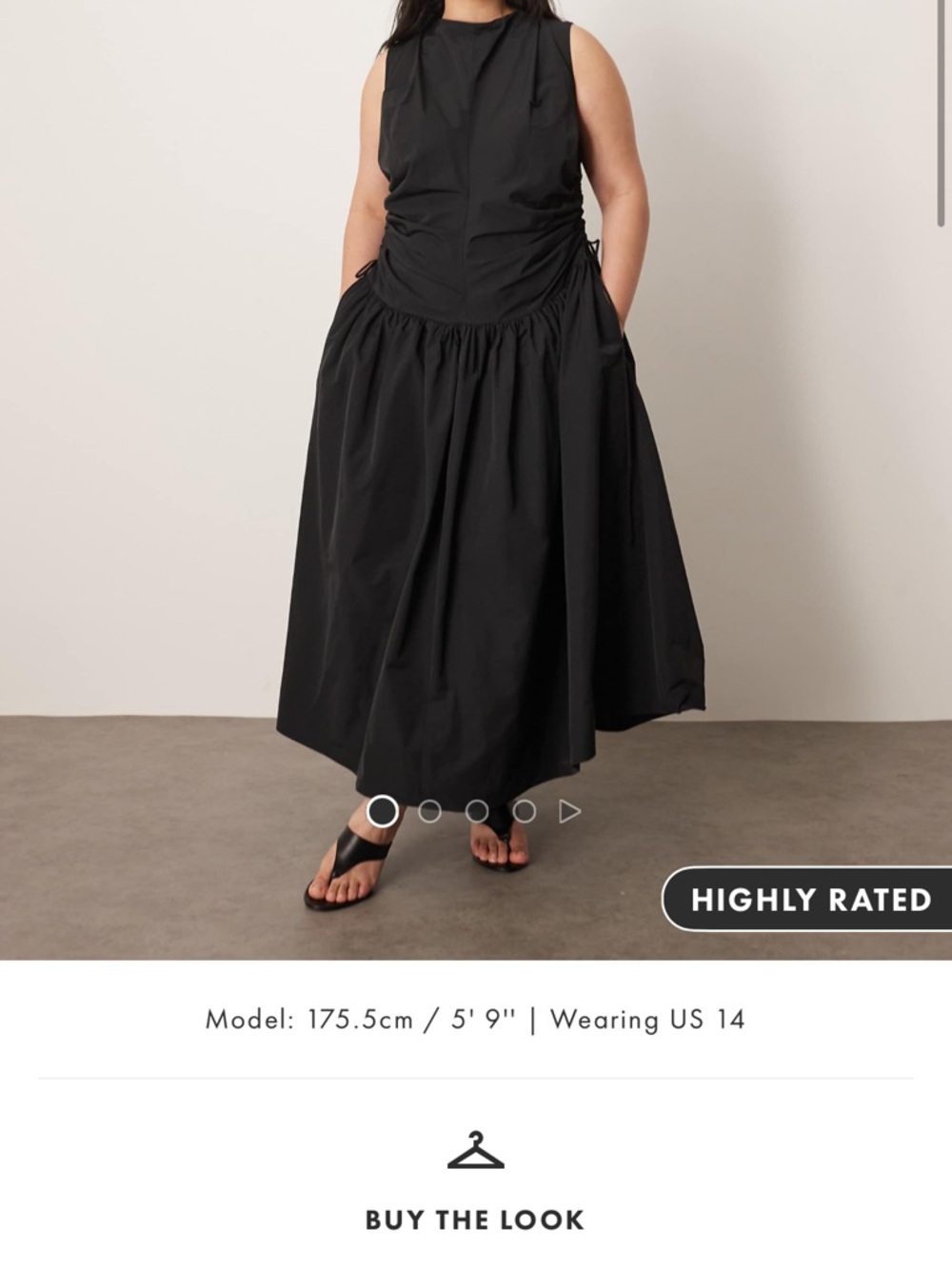 Arrange Sleeveless Black Gathered Maxi Dress